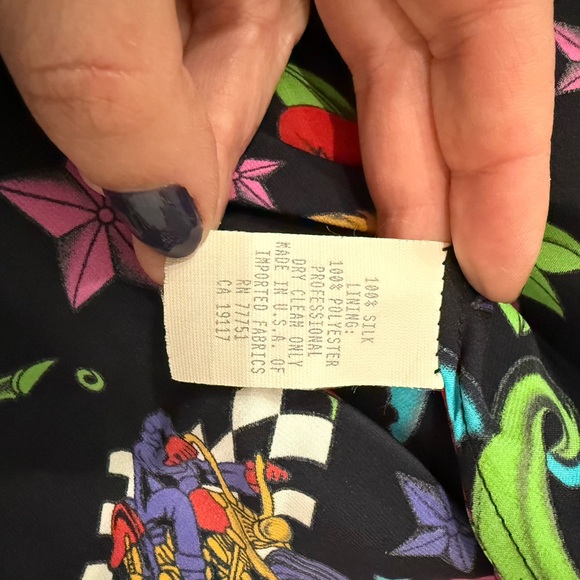 Betsey Johnson Vibrant Tattoo Print Silk Midi Dress - Picture 5 of 5